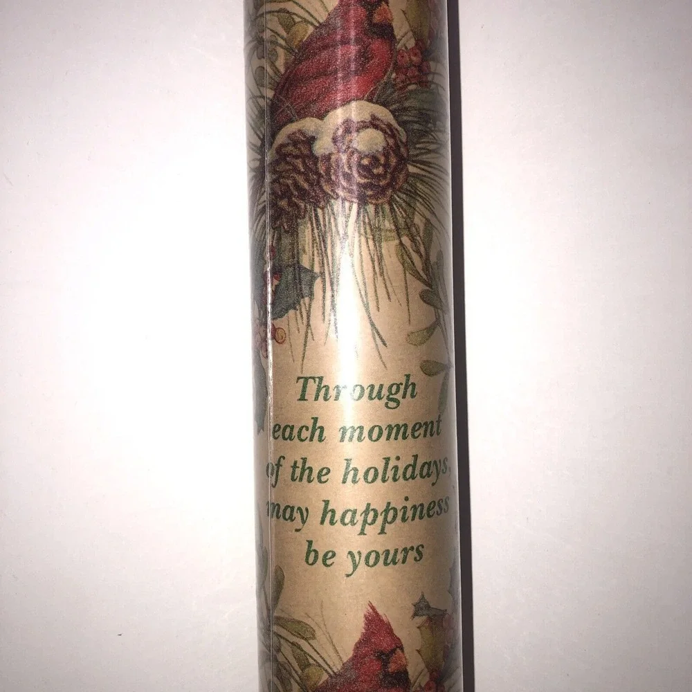 Vtg Cleo Christmas Holiday‎ Wrapping Paper Red Robin Mistletoe 25 sq ft NEW